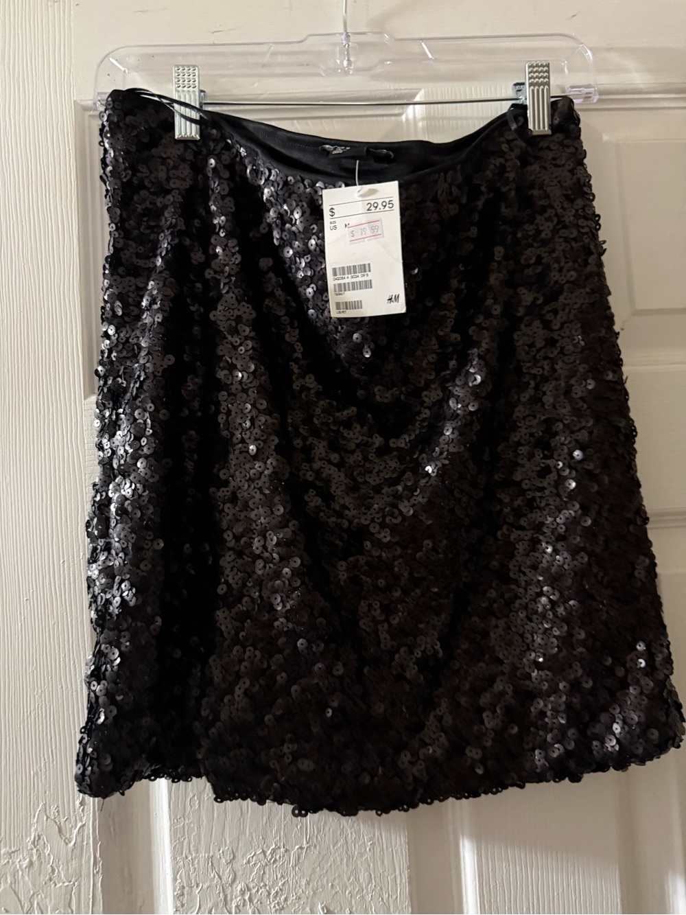 H&M Black Sequin Mini Skirt
